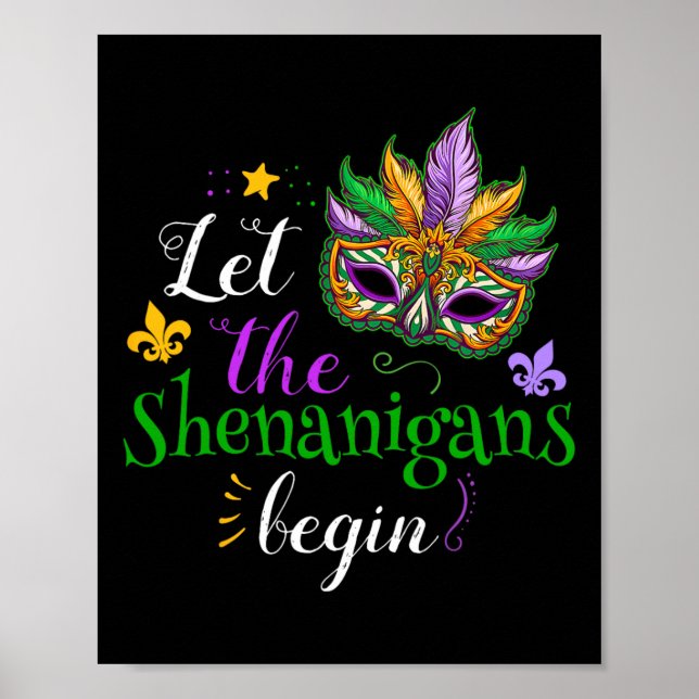 Poster Mardi Gras Costume Deixa Os Shenanigans Começarem  (Frente)