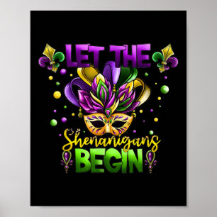 Poster Mardi Gras Costume Deixa Os Shenanigans Começarem