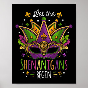 Poster Mardi Gras Costume Deixa Os Shenanigans Começarem
