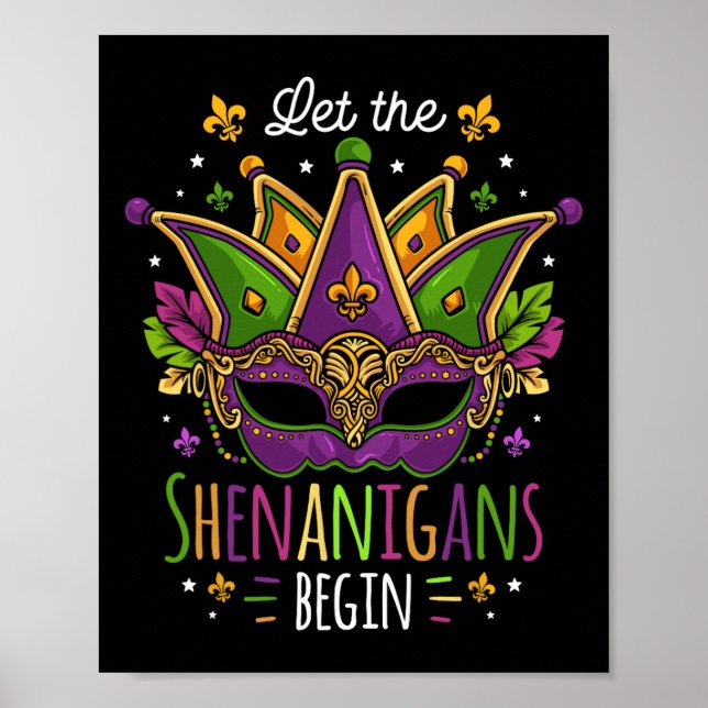 Poster Mardi Gras Costume Deixa Os Shenanigans Começarem  (Frente)