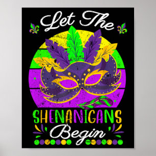 Poster Mardi Gras Costume Deixa Os Shenanigans Começarem