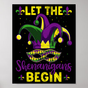 Poster Mardi Gras Costume Deixar Os Shenanigans Começar M