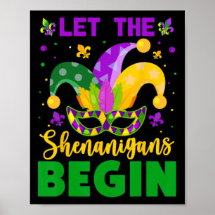 Poster Mardi Gras Costume Deixar Os Shenanigans Começar M