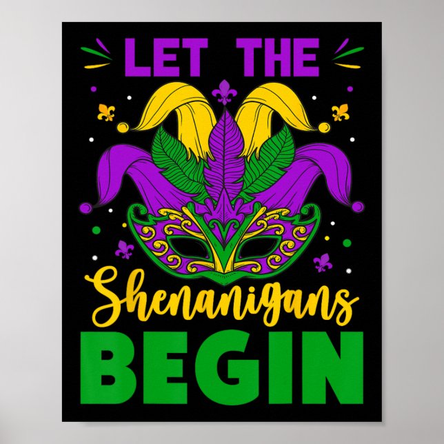 Poster Mardi Gras Costume Deixar Os Shenanigans Começar M (Frente)