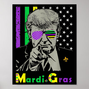 Poster Mardi Gras Costume Donald Trump Nos Bandeira Engra