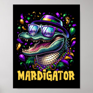 Poster Mardi Gras Costume Men Mulheres Criança