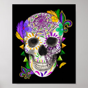 Poster Mardi Gras Costume Sugar Skull