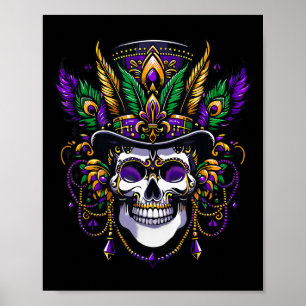 Poster Mardi Gras Costume Sugar Skull