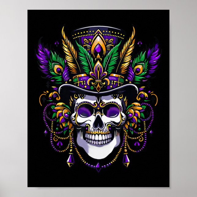 Poster Mardi Gras Costume Sugar Skull (Frente)