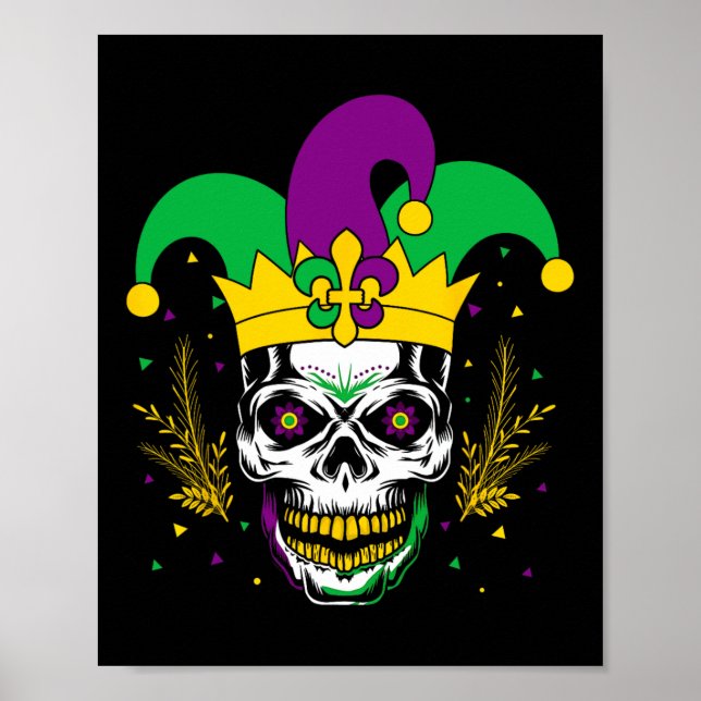 Poster Mardi Gras Costume Sugar Skull (Frente)