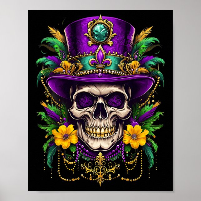 Poster Mardi Gras Costume Sugar Skull (Frente)