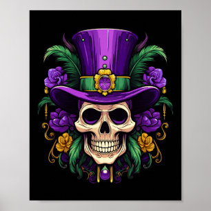 Poster Mardi Gras Costume Sugar Skull