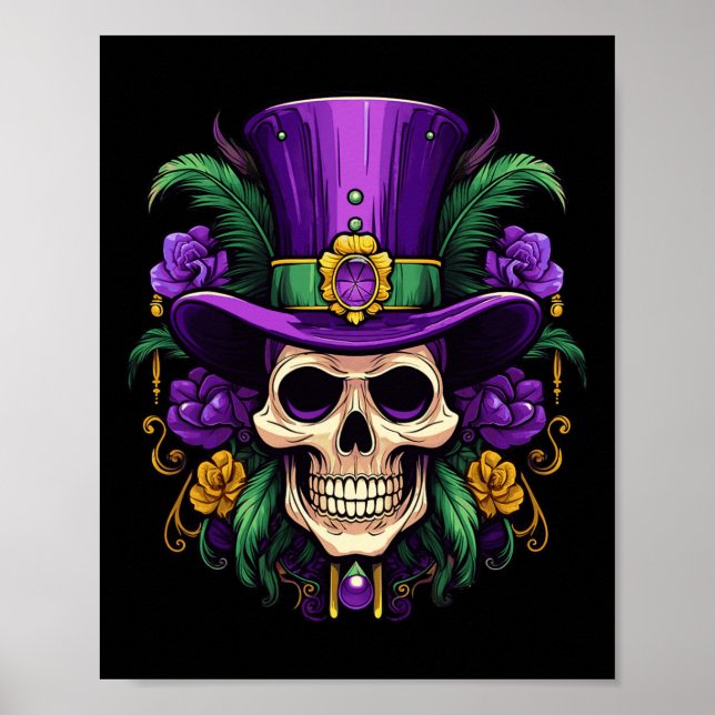 Poster Mardi Gras Costume Sugar Skull (Frente)