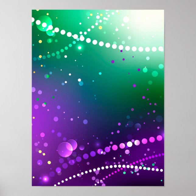 Poster Mardi Gras Festivo Purple Background (Frente)
