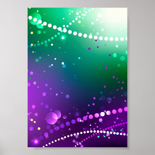 Poster Mardi Gras Festivo Purple Background (Frente)