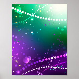 Poster Mardi Gras Festivo Purple Background