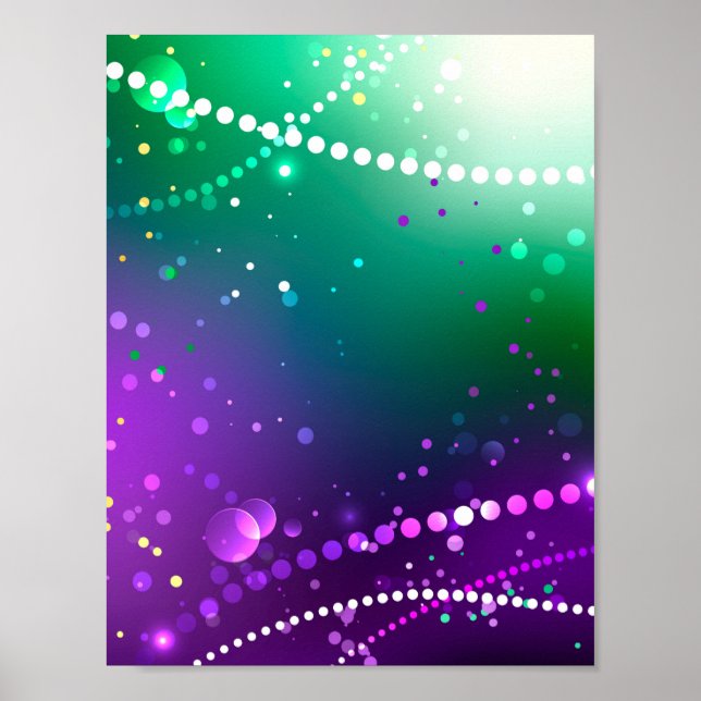 Poster Mardi Gras Festivo Purple Background (Frente)