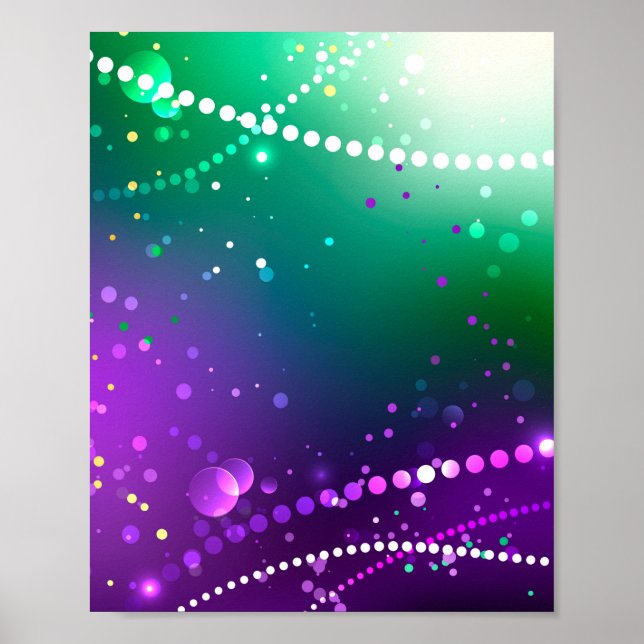 Poster Mardi Gras Festivo Purple Background (Frente)