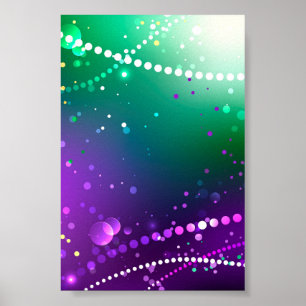 Poster Mardi Gras Festivo Purple Background