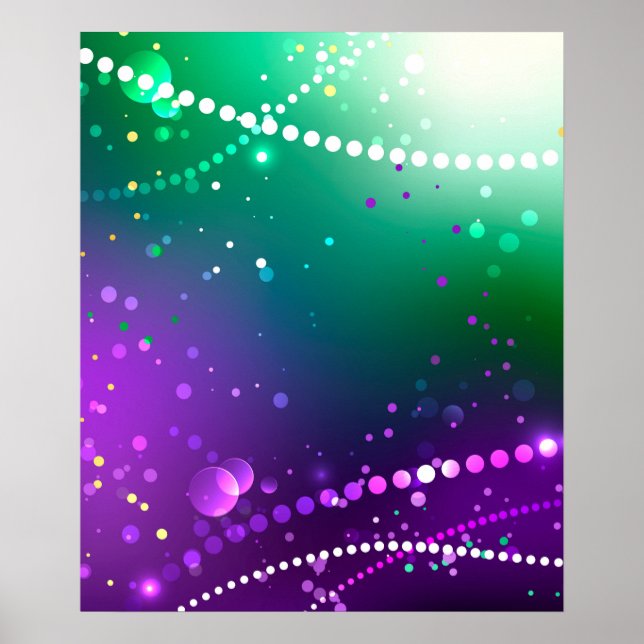 Poster Mardi Gras Festivo Purple Background (Frente)