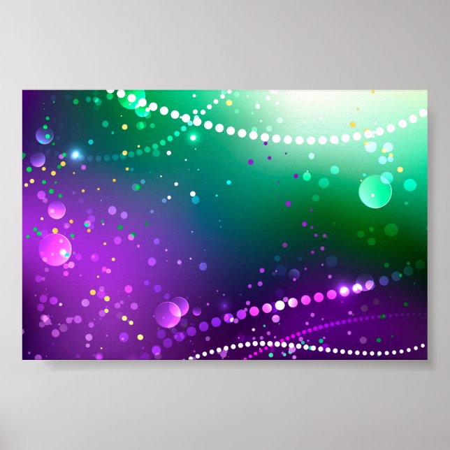 Poster Mardi Gras Festivo Purple Background (Frente)