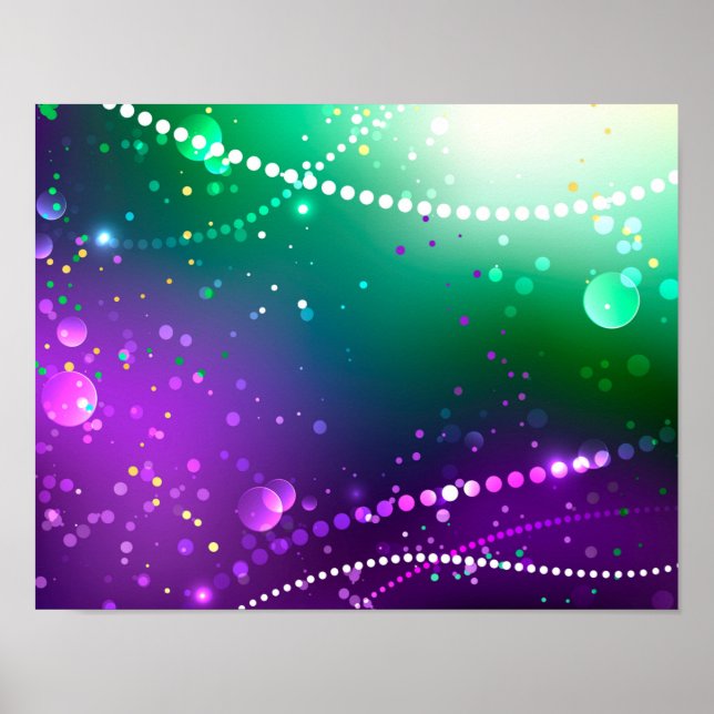 Poster Mardi Gras Festivo Purple Background (Frente)