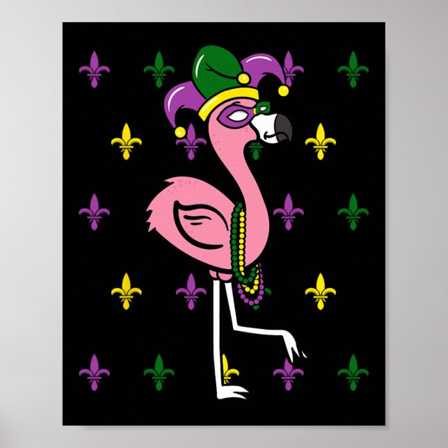 Poster Mardi Gras Flamingo Carnival (Frente)