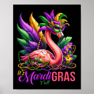 Poster Mardi Gras Flamingo Hawaiai, Homens do Partido Tro