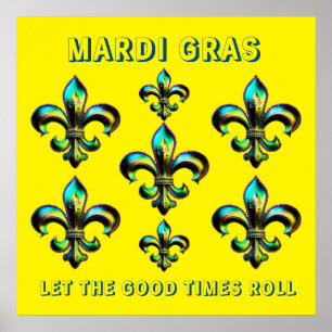 Poster Mardi Gras Fleur De Lis