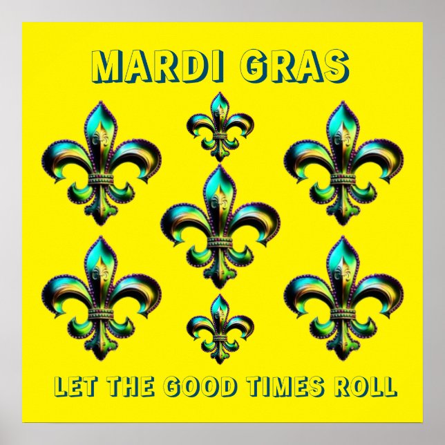 Poster Mardi Gras Fleur De Lis (Frente)