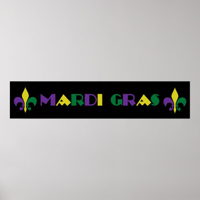 Poster Mardi Gras ~ Fleur De Lis (Frente)