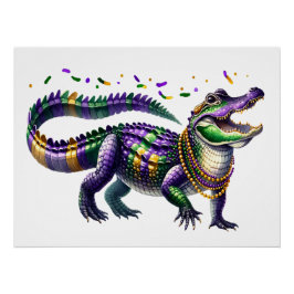 Pôster Mardi Gras Gator