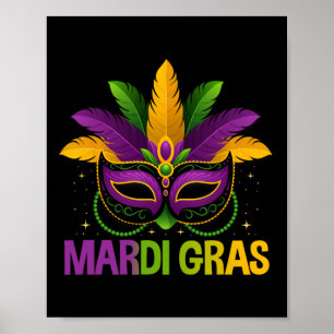 Poster Mardi Gras Jester Mask Costume Kids Meninas Homens