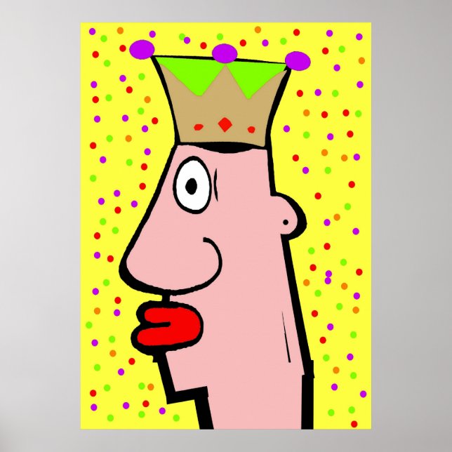 Pôster Mardi Gras King "REX" Abstrato head (Frente)
