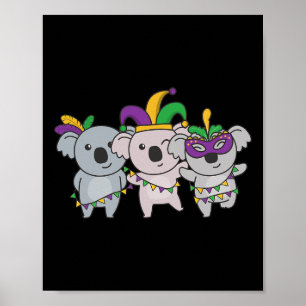 Poster Mardi Gras Koala Figurume
