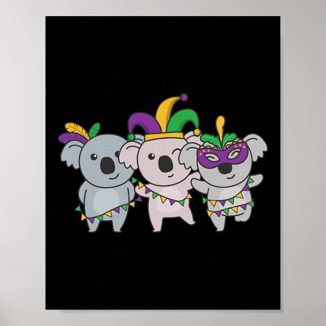 Poster Mardi Gras Koala Figurume (Frente)