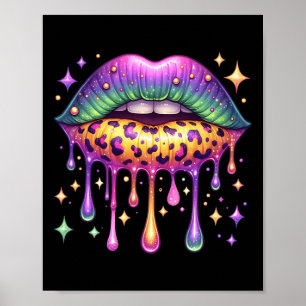 Poster Mardi Gras Lip Women Girl Costume Festival P