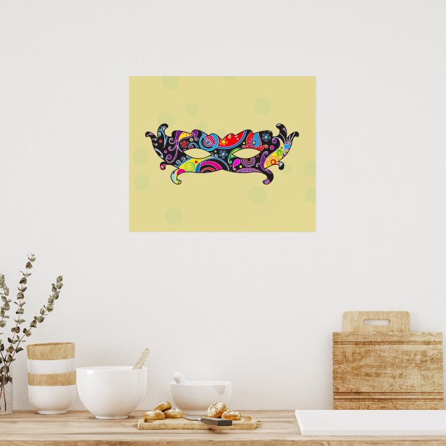 Pôster Mardi Gras, Máscara de Carnaval, Máscara de Desfil (Cozinha)