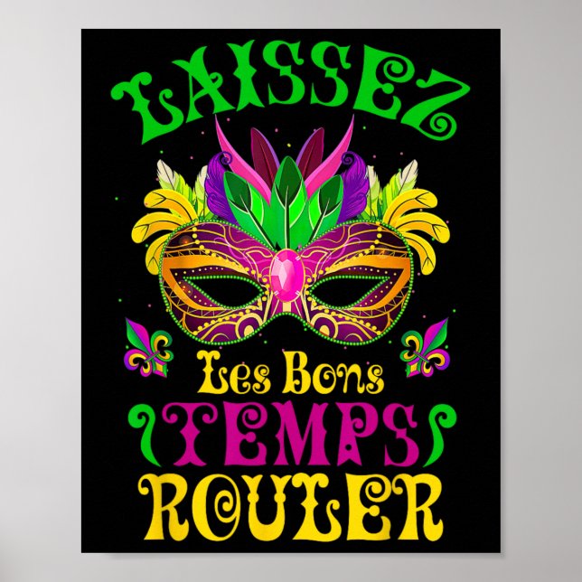 Poster Mardi Gras Mask Let Good Times Roll Fleur De L (Frente)