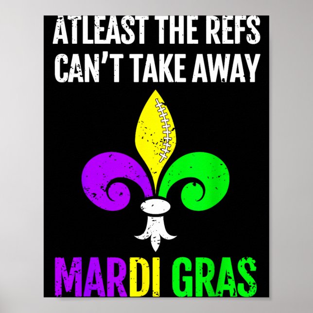 Poster Mardi Gras New Orleans Funny Football Gift  (Frente)