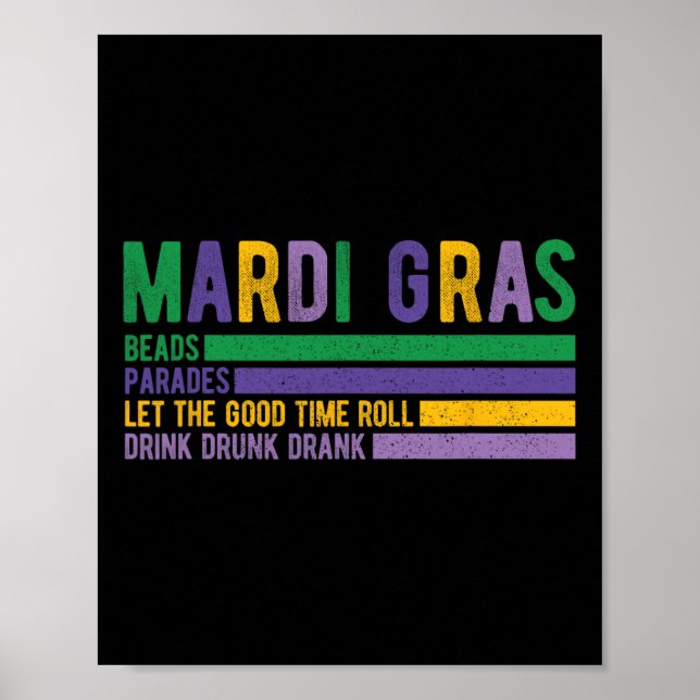 Poster Mardi Gras Paradase Carnaval Fat Terça-feira Louis (Frente)