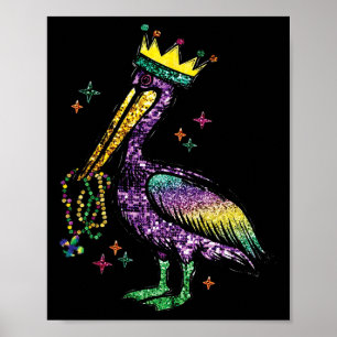 Poster Mardi Gras Pelican Louisiana Para Mulheres