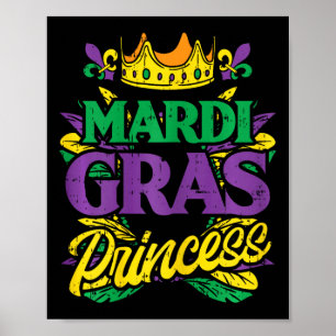 Poster Mardi Gras Princesa Funny Mardi Gras Carnaval Mulh