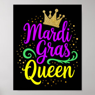 Poster Mardi Gras Queen Para Meninas E Mulheres
