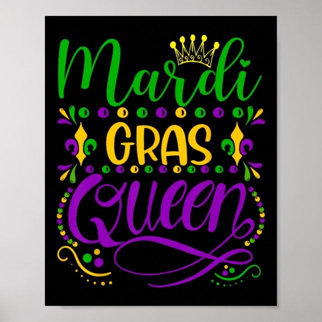 Poster Mardi Gras Queen Parade Figurume Mulheres Mardi (Frente)