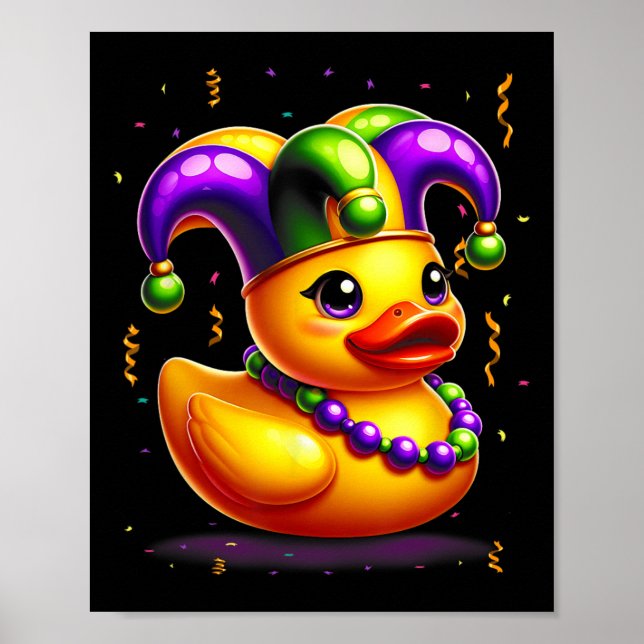 Poster Mardi Gras Rubber Duck New Orlean Carnival Festiva (Frente)