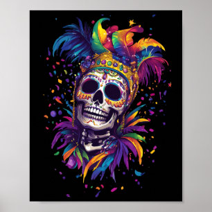 Poster Mardi Gras Skull Skeleton