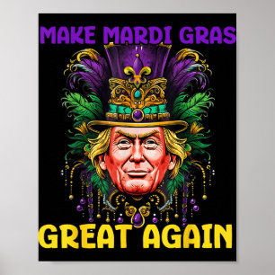 Poster Mardi Gras Trump 2025 Engraçado Torne Excelente Ma