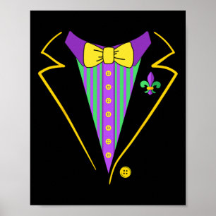 Poster Mardi Gras Tuxedo Suit Para O Figurino De Nova Orl