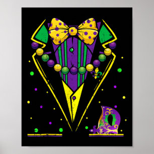 Poster Mardi Gras Tuxedo Vest Party Carnival